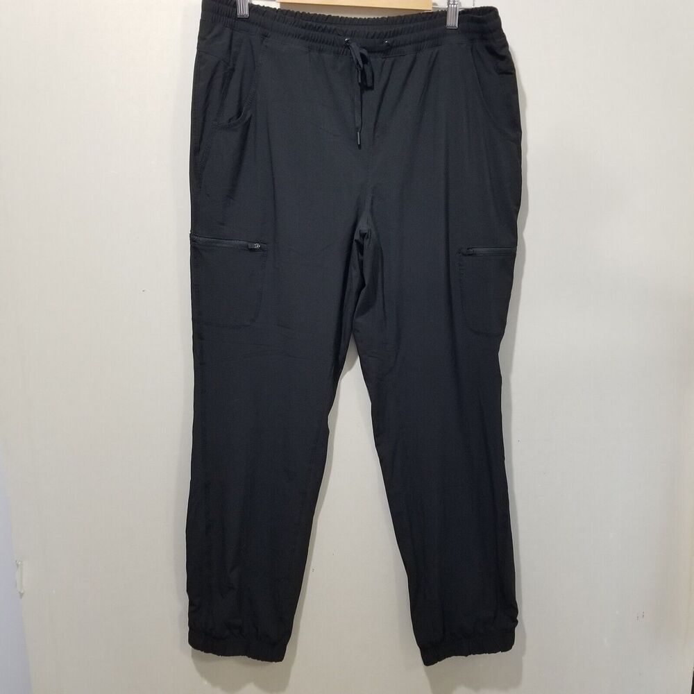 Eddie Bauer Polar Fleece Lined Pants Womens 14 XL Flexion Black Zippered Pockets - Picture 16 of 16
